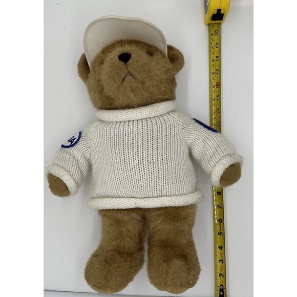 Patriotic Teddy Bear Plush 16” Knit Sweater Stuff Associates Peace Dove Patches - Picture 7 of 7